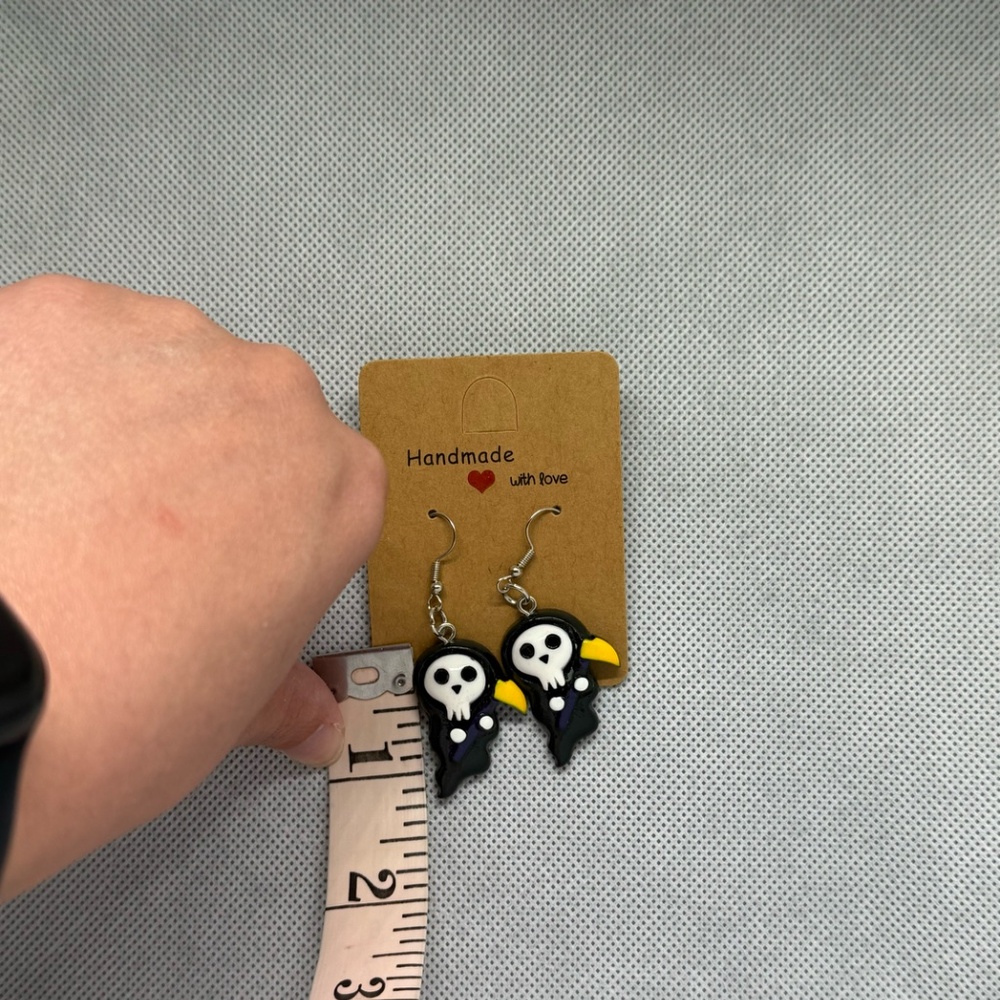 Handmade Grim Reaper Earrings - Picture 4 of 6